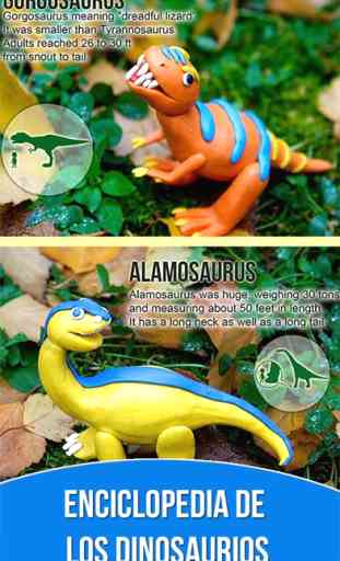 Dinosaurios - wikipedia para los niños. Caminando con dinosaurios en la hierba. Manualidades para niños de modelado de arcilla. 3