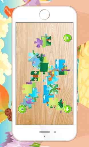 Juegos de dinosaurios para niños gratis: Tren lindo Dino rompecabezas para preescolar y niños pequeños 2