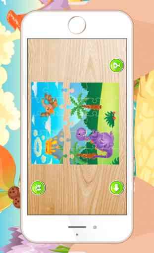 Juegos de dinosaurios para niños gratis: Tren lindo Dino rompecabezas para preescolar y niños pequeños 3