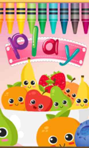 Fruit Vocab & Paint Game - frutas dibujos juego 1