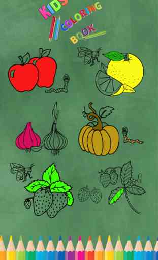 Las frutas y verduras libro de colorear para niños 1