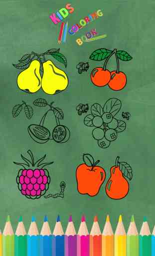 Las frutas y verduras libro de colorear para niños 4