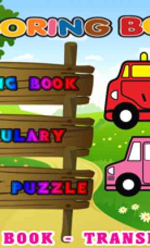 Kids Coloring Pages - Toddler Cars Transportation 1