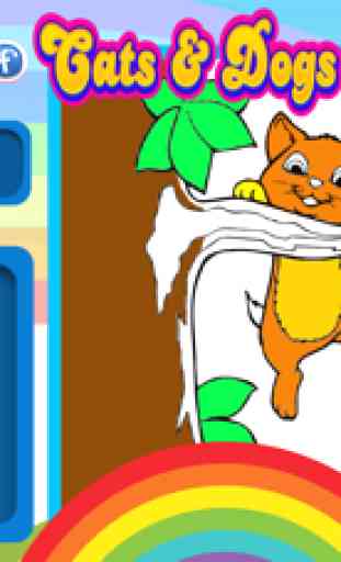 gatos y perros Libros colorear Niños: juegos niños 2
