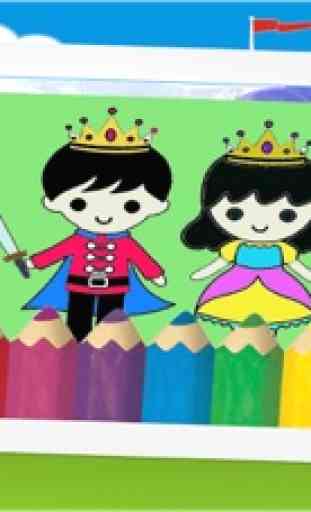 princesa hada cuento niños colorante libro 1