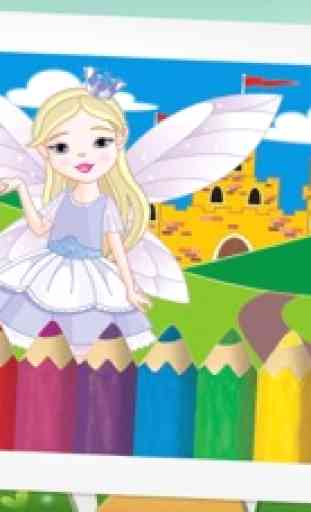princesa hada cuento y mundo maravilloso colorante 1