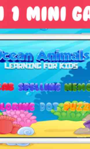 Mar Animales Niños Inglés Fónica Flashcards Leer 1
