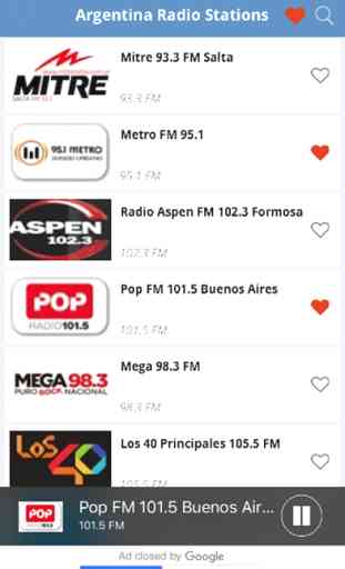 Argentina Radio Music, News Mitre, Metro, Pop Mega 1