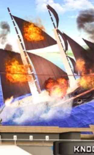 La flota naval caribe bate los barcos piratas - 3D 3