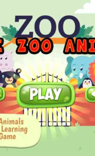 Lindo animales de zoológico Vocabulario juego 4