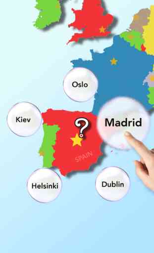Europa Bubbles Lite: Países y Capitales de Europa. Questionario con mapa de geografía europea para los niños y todos! 3