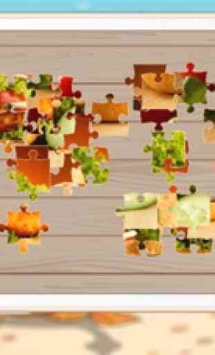Puzzle de alimentos para los niños - rompecabezas juegos de aprendizaje para el niño y preescolar 4