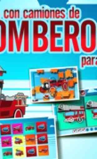 Actividades con Camiones de Bomberos para Niños: puzles, colorear, memoria... 1