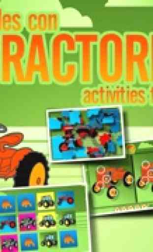 Actividades con tractores de granja para Niños: puzles, colorear, memoria... 1