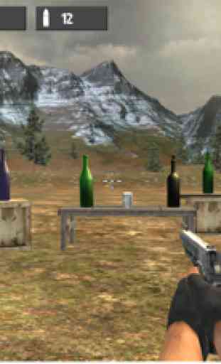 Shooting practice with bottles 1