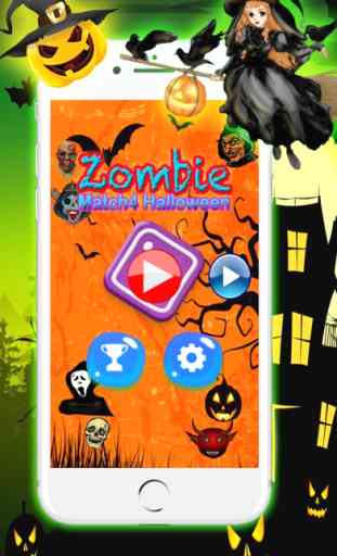 Zombie Match 4 Halloween Game 1