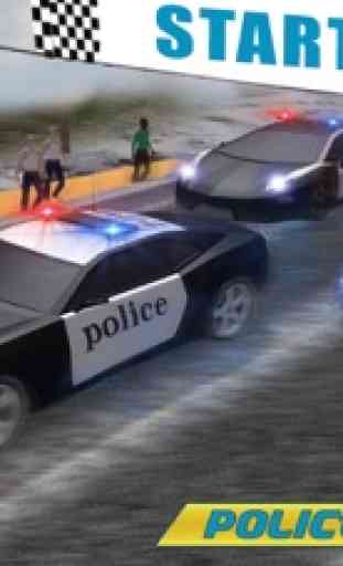 Policía Perseguir Cerro Carro 3D: Policías Chofer 2