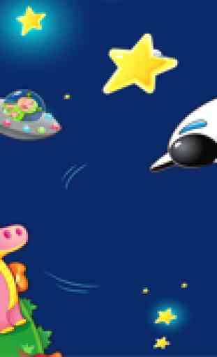 El espacio exterior! Juego para los niños de 2-5 años - Juegos y rompecabezas para guardería, preescolar o jardín de infantes con el astronauta, cohete, lanzadera, ufo, extranjero, estrellas, sol, luna y planetas 1