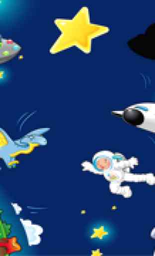 El espacio exterior! Juego para los niños de 2-5 años - Juegos y rompecabezas para guardería, preescolar o jardín de infantes con el astronauta, cohete, lanzadera, ufo, extranjero, estrellas, sol, luna y planetas 4