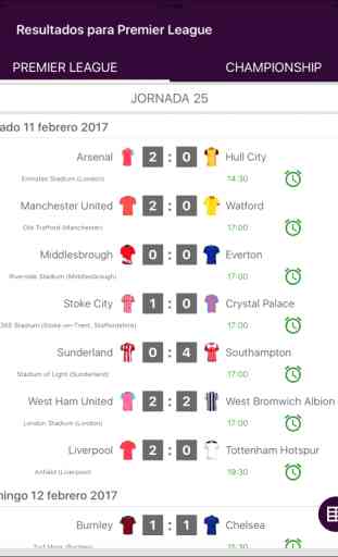 Resultados para Premier League 2017 / 2018 App 4