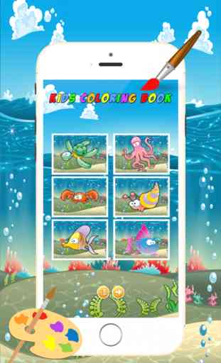Marina Animales Coloring Book - Todo en 1 Animales de dibujo y pintura Mar colorido de los niños juegos gratis 4
