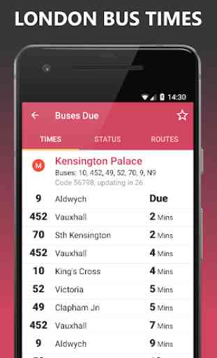 Buses Due: London bus times 1