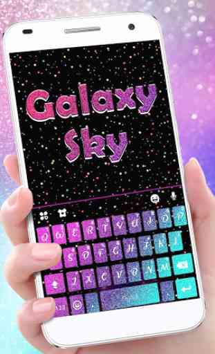 Colorful 3d Galaxy Tema de teclado 1