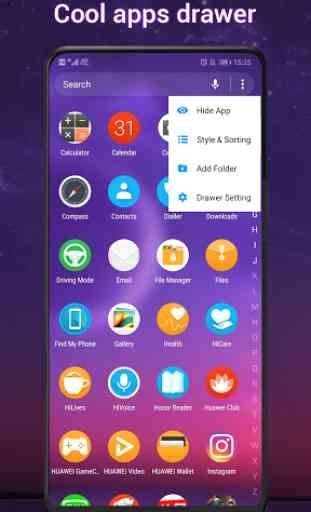 Cool Q Launcher for Android™ 10 launcher UI, theme 3