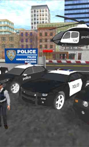 Policía y juego de coches simulador 3D 3