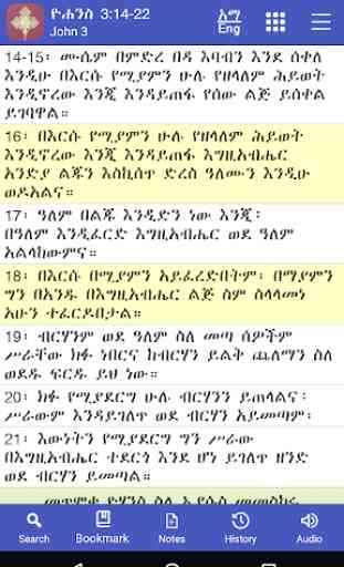 Bible in Amharic with KJV, WEB and On-Demand Audio 1