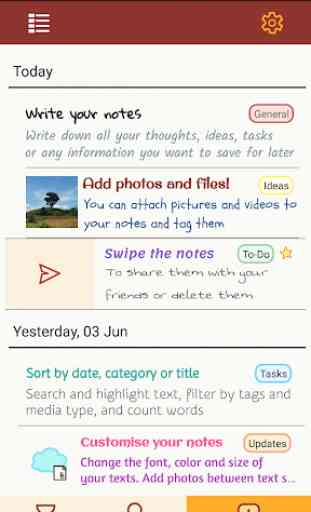 Notas - sencillo bloc de notas con fotos y vídeos 1