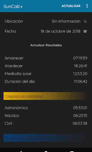 SunCalc+ Hora del amanecer, atardecer y crepúsculo 1