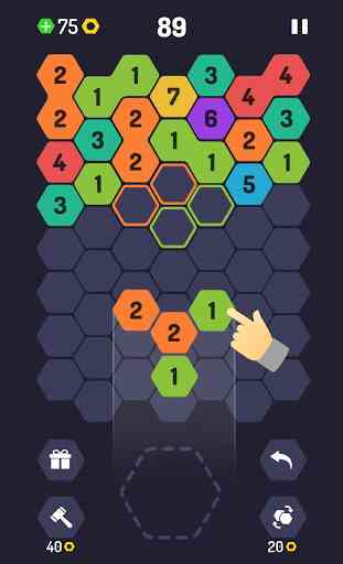 UP 9 - ¡Rompecabezas hexagonal! ¡Llega al 9! 2