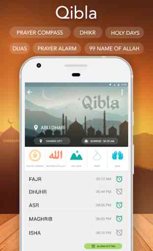 Qibla Compass & Prayer Times 1