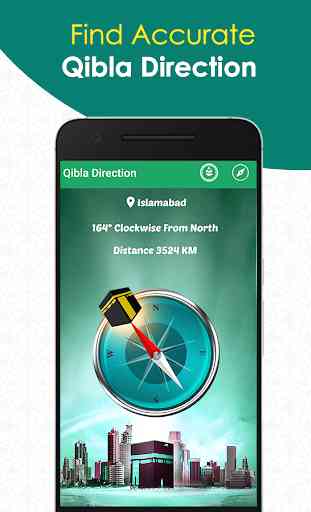 Qibla Direction with Prayer times 1