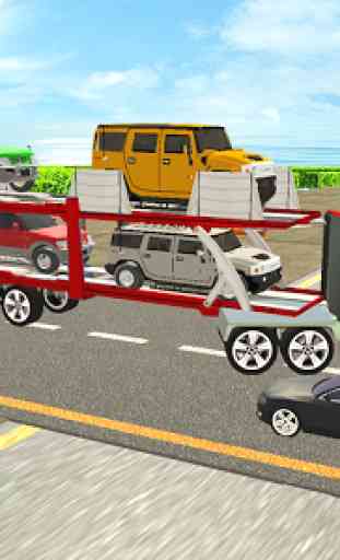 Transporte de automóviles en tráiler 3D 4