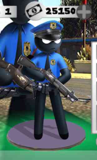 US Police Stickman Vegas Rope Hero City Gangster 2 2