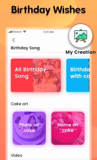 Birthday wishes song photo frame cake on photo 2