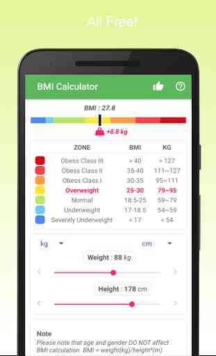 Calculadora de índice de masa corporal simple 3