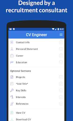CV Engineer: Free Resume Builder App, PDF CV Maker 2