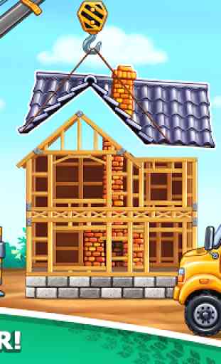 Juegos de camiones para niños - construcción casas 4