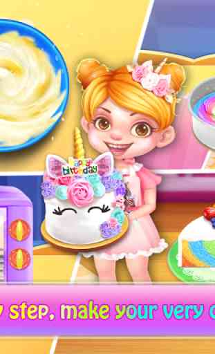 Rainbow Unicorn Cake Maker:Juegos de cocina gratis 2