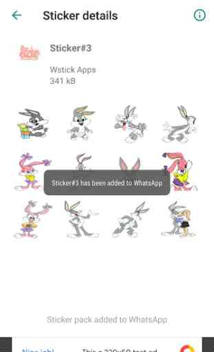 Stickers Bunny Diciendo no Para WhatsApp 4