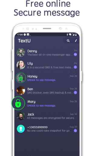 TextU - Private SMS Messenger, Call app 4