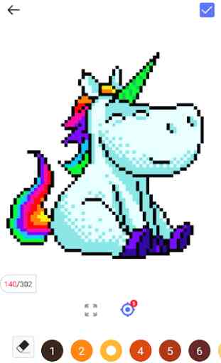 unicornio pug - color por número y píxel sin 2