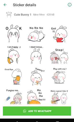 WAStickerApps Bunny Sticker (Eng / Chinese) 4