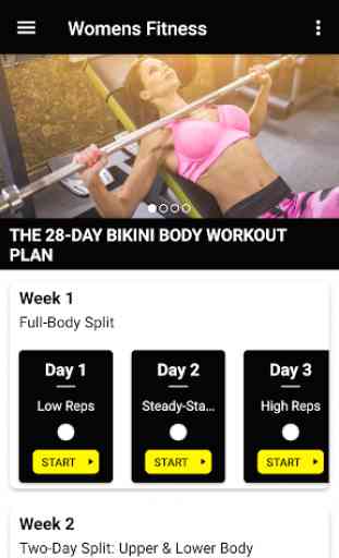 Women's Fitness : 28-DAY BIKINI BODY WORKOUT PLAN 1