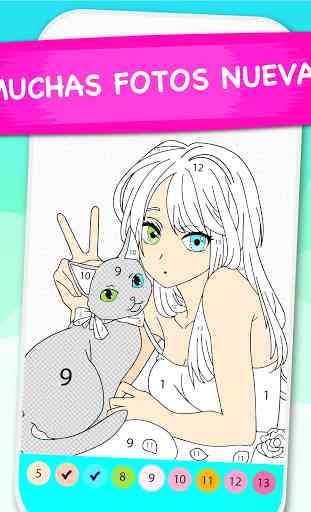 Anime Manga Color by Number - Kawaii Coloring Book 4