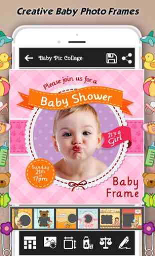 Baby Collage : Name, Card, Pics & Photo Frames 1