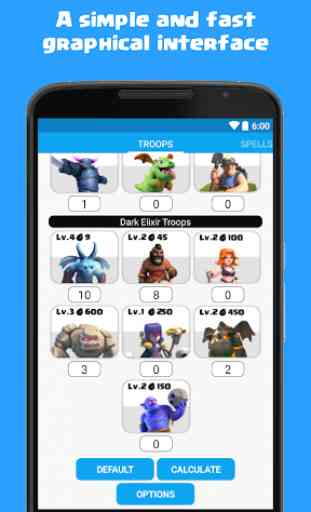 Calculator for Clash of Clans 2